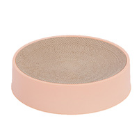 Bac à gratter rond pour chat en carton ondulé haute densité, lit à gratter résistant à l'usure, espace de repos pour chaton d'intérieur