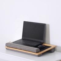 Bureau Portable en bambou pour ordinateur Portable plateau en bois pour ordinateur Portable Base pour ordinateur Portable avec coussin d'oreiller et support de téléphone