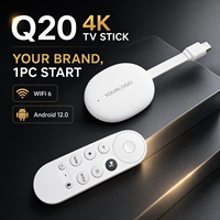 H618 Android 12.0 TV Stick Q20 2G 16G 4K 5G WIFI6 BT 5.0 Dolby 1pc MOQ DIY Home Launcher App Sudah Terinstal CMS Harga Pabrik Box