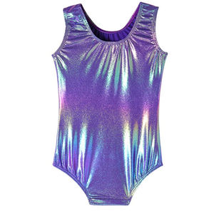 250g Lycra Tissu Coupe Haute Dos Nu Vêtements de Danse Fille Scène Métallique Enfants <span class=keywords><strong>Gymnastique</strong></span> Justaucorps - Product Image 2