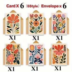 Commande en gros de cartes de voeux d'<span class=keywords><strong>anniversaire</strong></span> sur le thème des fleurs modernes du milieu du siècle avec logo personnalisé en carton <span class=keywords><strong>pour</strong></span> hommes femmes enfants vente en gros - Product Image 5