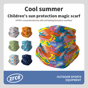 Scaldacollo in Seta Ghiacciata per Bambini, Protezione UV Estiva, Maschera Viso Senza Cuciture, <span class=keywords><strong>Bandana</strong></span> per Sport e Giochi all'Aperto - Product Image 5