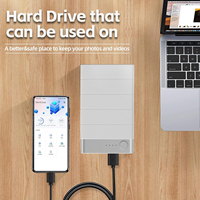 Hard Driver eksternal 2TB ponsel cerdas putih, untuk pencadangan foto video dan file