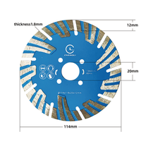 Lame de scie diamantée en granit Changli pressée à chaud, durable, 114 mm, avec dents de protection, revêtement au nitride, OEM disponible