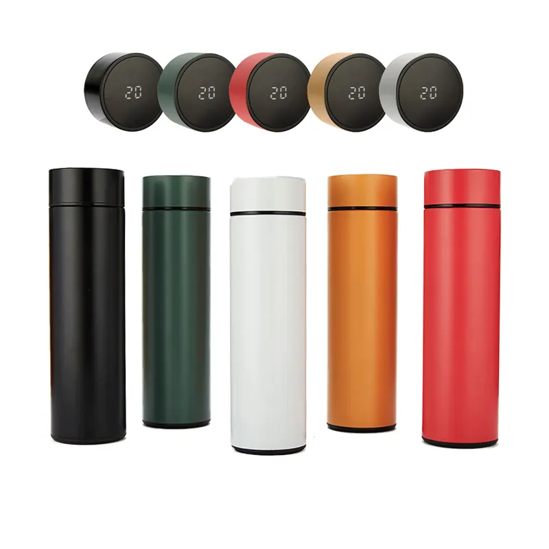 500ml Insulated Vacuum Intelligent Thermos Led Thermal Water Bottle Flask Cup Double Wall Touch Tumbler with Temperature Display