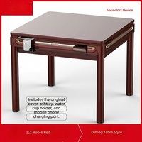Table de Mahjong Électrique Multifonctionnelle Haut de Gamme en Métal Écologique, Double Usage (Table à Manger), Quatre Ports, pour Usage Domestique