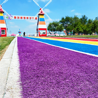 Bunter Regenbogen synthetischer Kunstrasen-Teppich-Rasen mehrfarbig für Kindergarten spielplätze