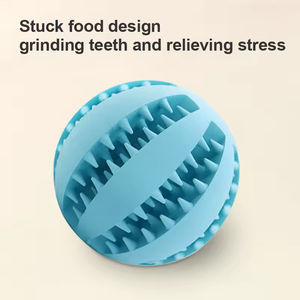 Juguete de Goma Natural para Mascotas, Dispensador de Golosinas, Juguete para Limpiar los Dientes, Pelota Rodante para Perros, Pelota Masticable Interactiva para Alimentación Lenta - Product Image 3