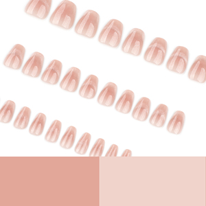 24 piezas 4097 Cateye Natural Pink Ombre Nail Art con detalles de brillo <span class=keywords><strong>uñas</strong></span> postizas <span class=keywords><strong>elegantes</strong></span> <span class=keywords><strong>uñas</strong></span> suaves desnudas degradadas a presión - Product Image 3