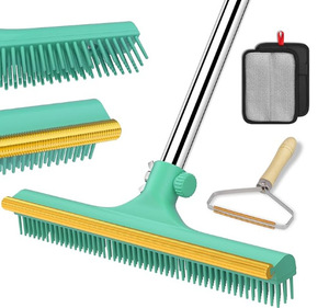Kit de lujo 3 en 1 para quitar pelo de mascotas - Escoba reutilizable para alfombras con mango largo ajustable - Product Image 2