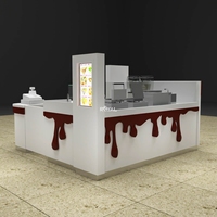Kiosque de centre commercial, design de table de présentation de chocolat, kiosque de desserts, stand de nourriture