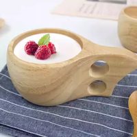 Tasse en bois de haute qualité, style nordique, vaisselle, tasse à eau, vaisselle de table avec poignée, tasse Kuksa pour les voyages