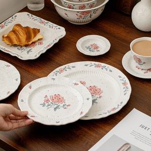 Juego de Vajilla Vintage con Relieve de Rosas Francesas, Platos de Cerámica para Pastel, Ensalada y Aperitivos, Tazones para el Hogar, Restaurante y Hotel - Product Image 2