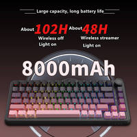 AJAZZ AK820 MAX PLUS saklar sunyi, papan ketik mekanis tiga mode dengan layar RGB DIY (edisi PC)