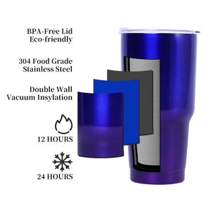Custom Double Walled Stainless Steel Sublimation 30Oz Camping Travel <b>Coffee</b> Tumbler Mug - Product Image 2