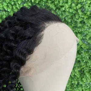 Glueless HD Transparent Lace Frontal Wigs Raw Indian Human Hair Lace Wigs Virgin Cuticle Aligned CURLY Full Lace Front Wig