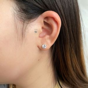 Dylam Simple Design <b>Stud</b> <b>Earrings</b> for Women S925 Sterling <b>Silver</b> Post Rhodium Plated Hypoallergenic <b>Stud</b> <b>Earrings</b> - Product Image 4