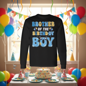 T-shirt à manches longues pour le frère du gamin d'honneur, thème chien bleu, tenue de fête - Product Image 3