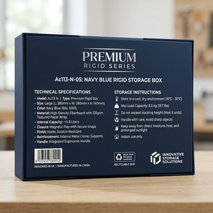 Elite <b>Secure</b>-Black Stealth Luxury Rigid Magnetic Flip <b>Box</b> 1200g Grey board Premium Single-Vial Packaging with Velvet - Product Image 5