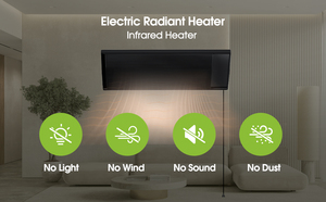 Chauffage de terrasse infrarouge lointain 1000W-3000W, radiateur électrique avec télécommande et thermostat intelligent Wi-Fi pour terrasse, garage, entrepôt - Product Image 2