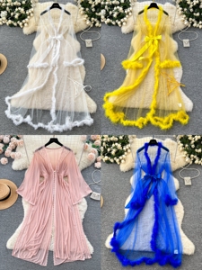 Camicia da <span class=keywords><strong>Notte</strong></span> Estiva 2026 con Spalline, Scavata, Sexy, 100% Cotone, Vita Elastica, Traspirante, da Donna, per Casa, Bianca, Indossabile Anche Fuori Casa, Vestibilità Ampia - Product Image 5