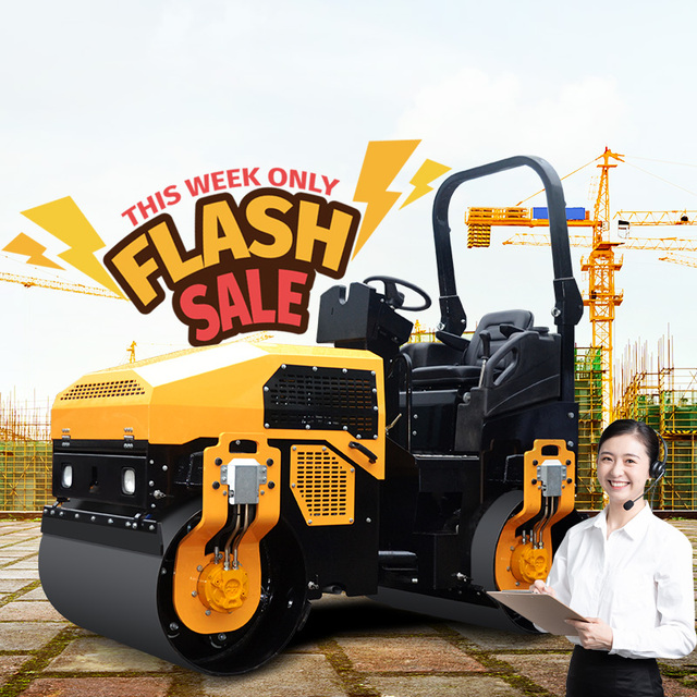 3000kg Tandem Vibratory Roller with Dual Drum Drive and Articulated Steerin Road Roller