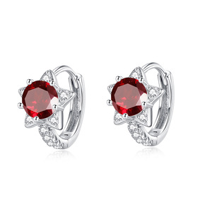 9 boucles d'oreilles simples en argent sterling 925 avec pierres naturelles rondes de 6 mm, anti-ternissement, pour femmes - Product Image 1