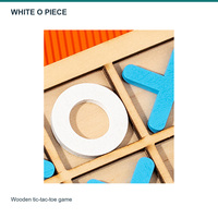 Jeu de société Tic Tac Toe en bois 14,3 cm bleu et blanc, ensemble X O pour deux joueurs, jeux de table personnalisables