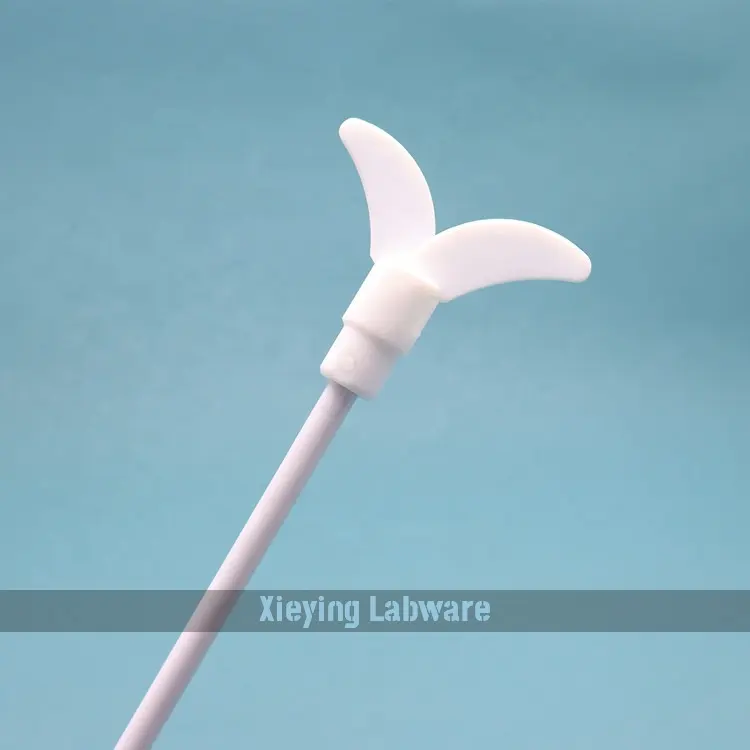 High Temperature Resistant White PTFE Centrifugal Stirrer Stirring Paddle Bar for Laboratory Flask