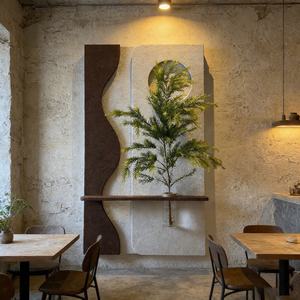 Peinture murale moderne personnalisée 3D abstraite avec LED, motif femme et fleurs, en grès, pour hôtel, salon et maison - Product Image 3