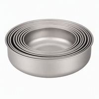 Ensemble de bols et assiettes en titane pur pour l'extérieur, légers, multi-capacités, empilables, portables, pour usage domestique et extérieur, emballage en sac en filet