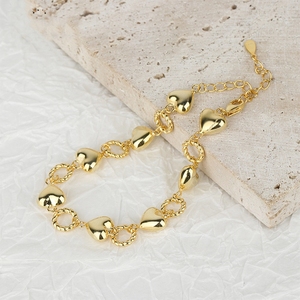 Joyería Fina, Pulsera de Cadena Geométrica con Círculo de Corazón de Plata de Ley 925 de Estilo Francés Retro para Mujer, Pulsera de Plata al por Mayor - Product Image 1