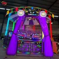 Équipement d'amusement extérieur CustomLED Lighting Disco Tagada Ride avec auvent imperméable, tournant et rebondissant, pour place publique et lieux extérieurs