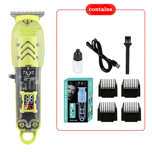 Recortadora de Barba Eléctrica Transparente para <span class=keywords><strong>Hombre</strong></span>, Cortapelos Inalámbrico con Peine Limitador Ajustable, Kit de Recortadora de Pelo Eléctrica Doméstica - Product Image 4