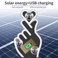 Lumière de fenêtre de voiture solaire en forme de cœur, détection de vibrations, lumière ambiante intérieure sans fil, installation facile