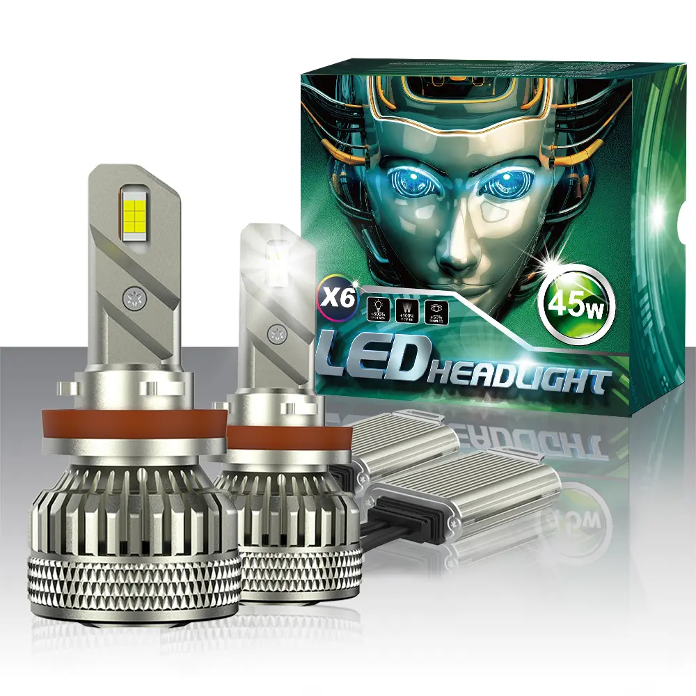Kuwait Bestseller 2021 neue LED-Lampe Scheinwerfer Bulbo Xenon 9007 45W 6000LM LED-Scheinwerfer H11