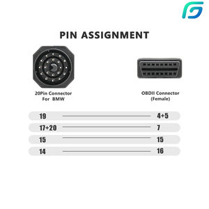 Für BMW 16PIN Buchse OBD zu OBD2 Adapter Alle 20-poligen Auto diagnose kabel für E36 E39 X5 Z3 Auto kabelbaum - Product Image 6