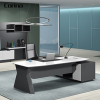 Chaises de bureau au design moderne et luxueux Ensemble de mobilier de bureau Table de patron haut de gamme en forme de I Bureau de direction
