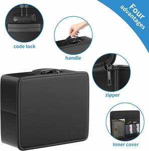 Large Capacity 4x6" Rectangle Silicone Coated Fiberglass Fireproof <b>Waterproof</b> Photo <b>Storage</b> <b>Box</b> Handle Classic Folding Design - Product Image 4