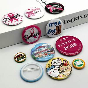 Badge bouton vierge pour sublimation, matériaux bruts, 25mm 38mm 44mm 58mm 75mm, prix usine - Product Image 1