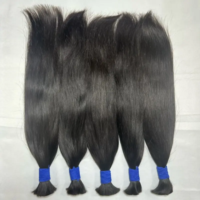 Buy Wholesale 100 Human Raw Bulk Hair Extension Rad Indian 100 Natural Silver And Black Hair Extensions Cabelo Humano Natural