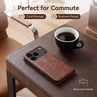 Dompet Kulit PU Premium untuk iPhone 17 Pro Max - Penutup Berdiri dengan Slot Kartu, Penutup Magnetik & Cangkang Anti Guncangan