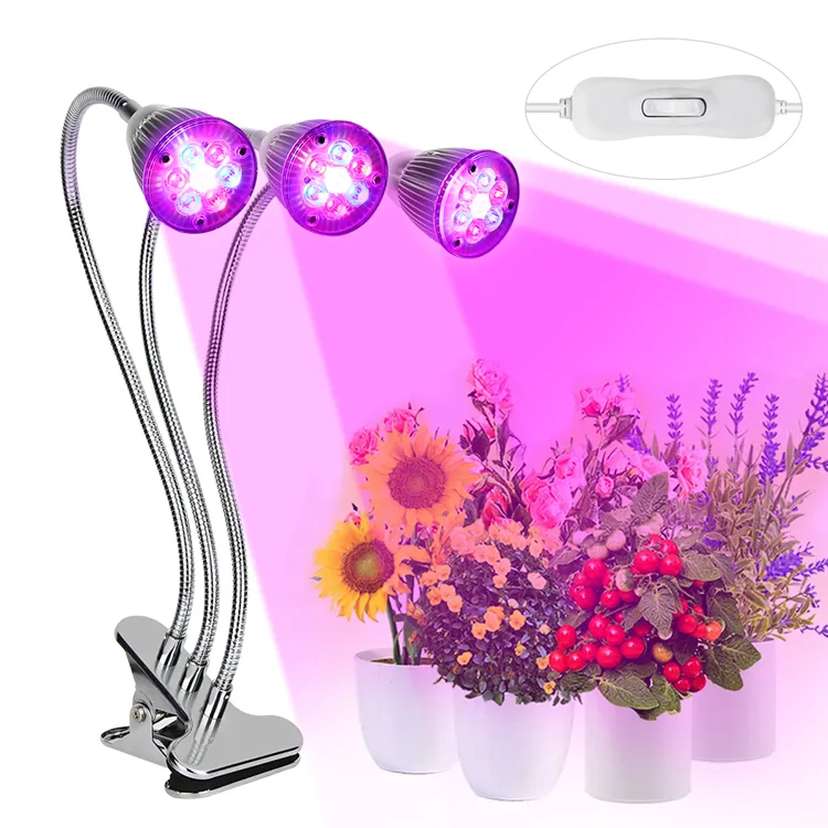Clip de cuello de cisne Flexible, lámpara LED para cultivo de escritorio, 7W, 14W, 21W, 360 grados, luces para oficina, hogar, invernadero interior