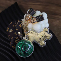 Porte-clés en forme de dôme avec fleurs fraîches, porte-bonheur du Cheval du Zodiaque, pour sac, pour une fortune durable, Saint-Valentin, Noël