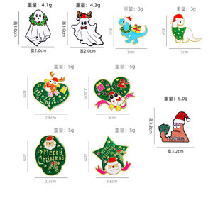 Natale nero gatto smalto spille cartoni animati decorazioni per feste in metallo per spilla con fiocco di neve spilla stella gatto nero - Product Image 3