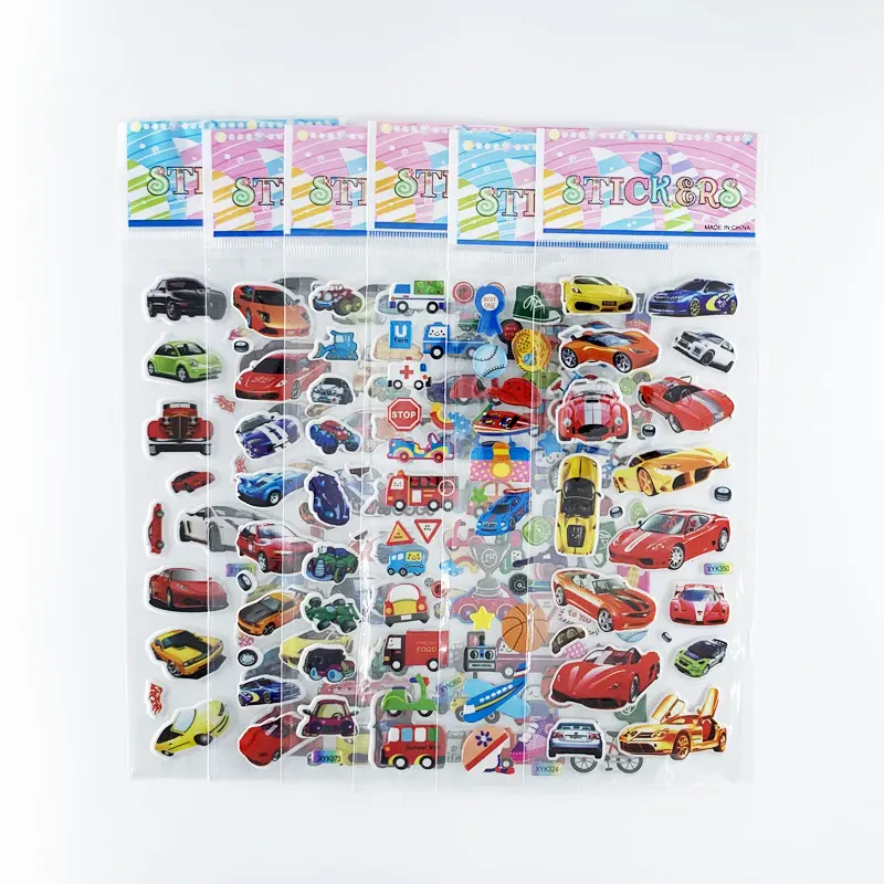 रेसिंग कार स्पोर्ट्स कार शैली 3D झोंके बुलबुला पीवीसी स्टीकर बच्चों कार्टून स्क्रैपबुक स्टिकर