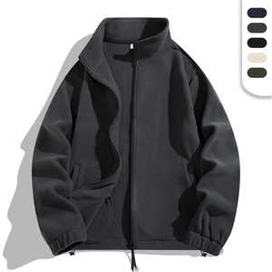 Polar Fleece <strong>Jackets</strong> Unisex Custom Logo Softshell Street Wearing Zipper Fleeced Embroidery Logo Sherpa <strong>Jackets</strong> - Product Image 1