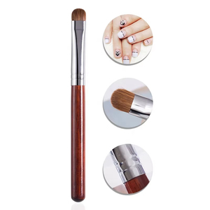 Pinceau à ongles en acrylique Kolinsky à manche en bois, à poils frisés à la française, pour poudre de manucure et nail art professionnel - Product Image 3