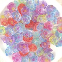 Cabujones de Resina con Diseño Floral Impreso, Coloridos, para Manualidades, Scrapbooking y Decoración