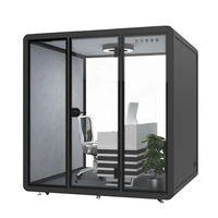 Cabine de bureau préfabriquée insonorisée en aluminium moderne, petite cabine téléphonique privée, cabine de transport 3 chambres